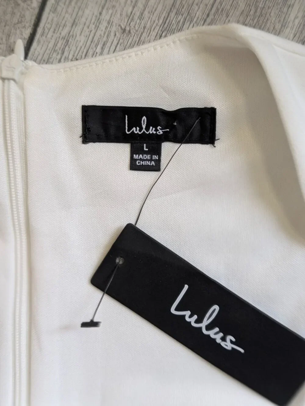 Lulus Enticing Endeavors Ivory Stretch Wide Leg Jumpsuit L Honeymoon Wedding NWT - Picture 9 of 12